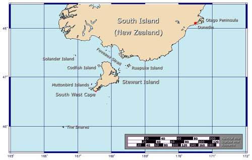 Mapa de la Isla Stewart