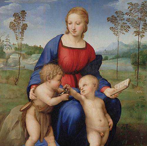 Madonna del Jilguero en la Galería Uffizi